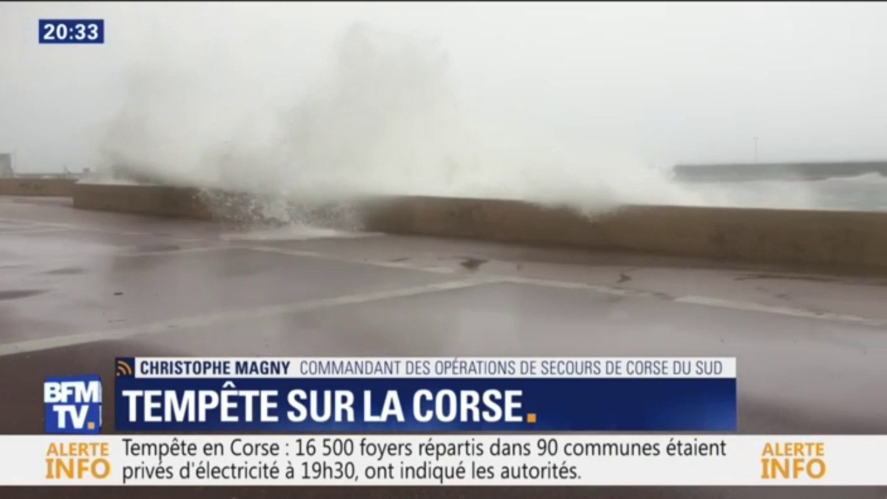 Tempête: les opérations de secours de Corse du sud font état de 9 blessés légers à l'heure actuelle