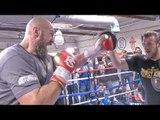 Tyson Fury DESTROYS PADS in Training Camp * FULL MEDIA WORKOUT * Boxing