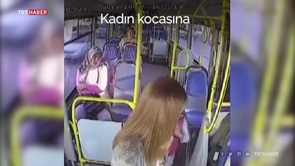 Halk otobüsündeki kavga kamerada