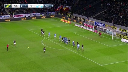 Sebastian Larsson stunning 96th minute free kick goal - AIK [1]-1 Malmö