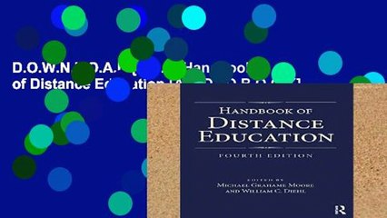 D.O.W.N.L.O.A.D [P.D.F] Handbook of Distance Education [A.U.D.I.O.B.O.O.K]