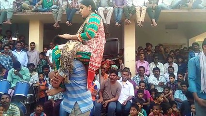 Hot Telugu Village  Drama Song Rehearsal Recording Dance Performance