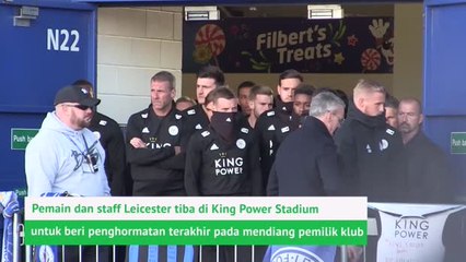 Pemain Leicester Tiba Di King Power Stadium Untuk Beri Penghormatan Terakhir