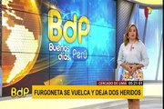 Cercado de Lima: Furgoneta se vuelca y deja dos heridos