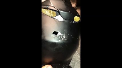 Veja como ficou capacete atingido por tiros