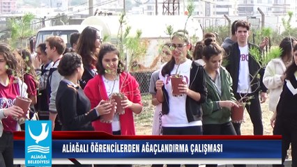 ALİAĞALI ÖĞRENCİLERDEN AĞAÇLANDIRMA ÇALIŞMASI