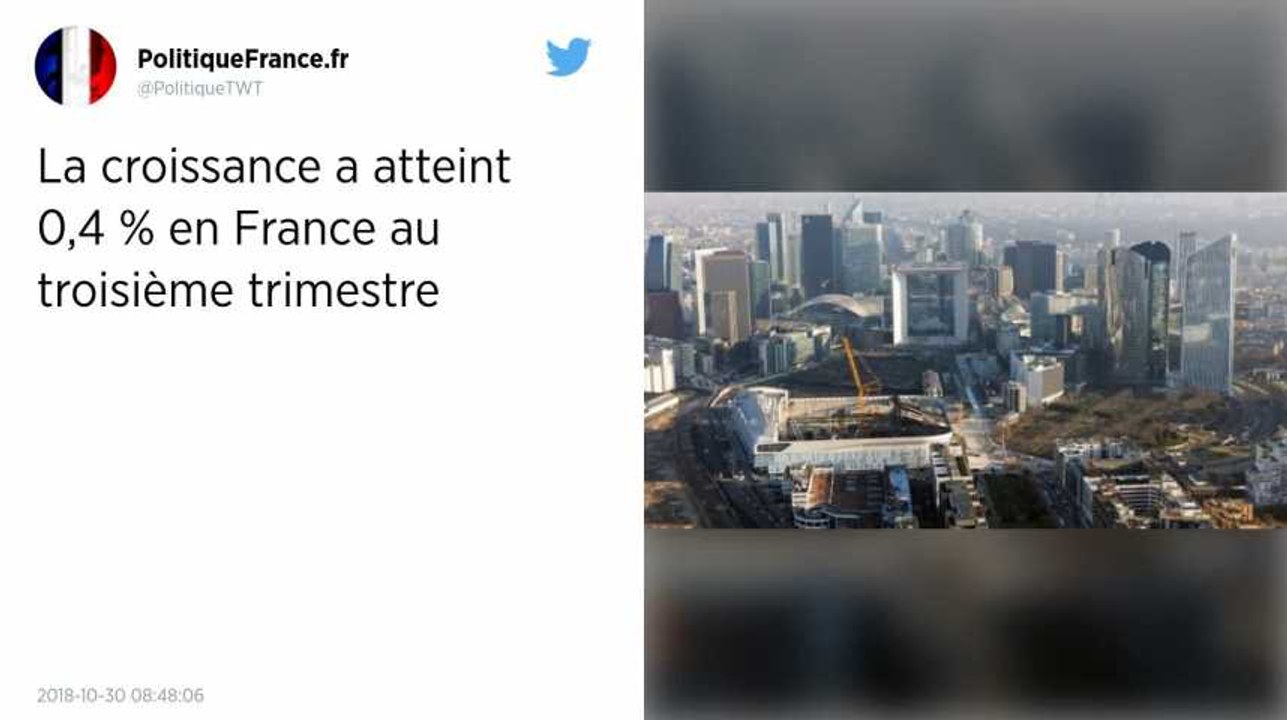 La croissance en France atteint 0,4 % au troisième trimestre.