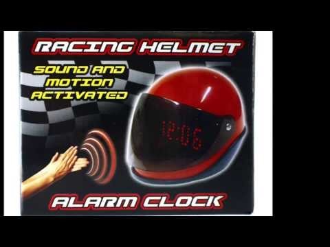 Sound and Motion Activated Red Racing Helmet Alarm Clock