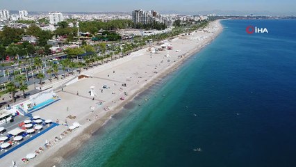 Antalya'da pastırma sıcakları etkili olacak...Antalya sahilleri havadan görüntülendi
