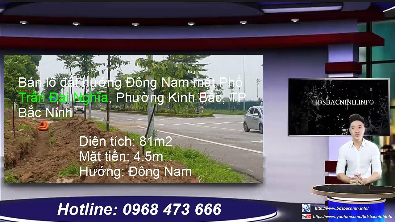 Bán lô đất hướng Đông Nam, mặt Phố Trần Đại Nghĩa, Phường Kinh Bắc, Bắc Ninh