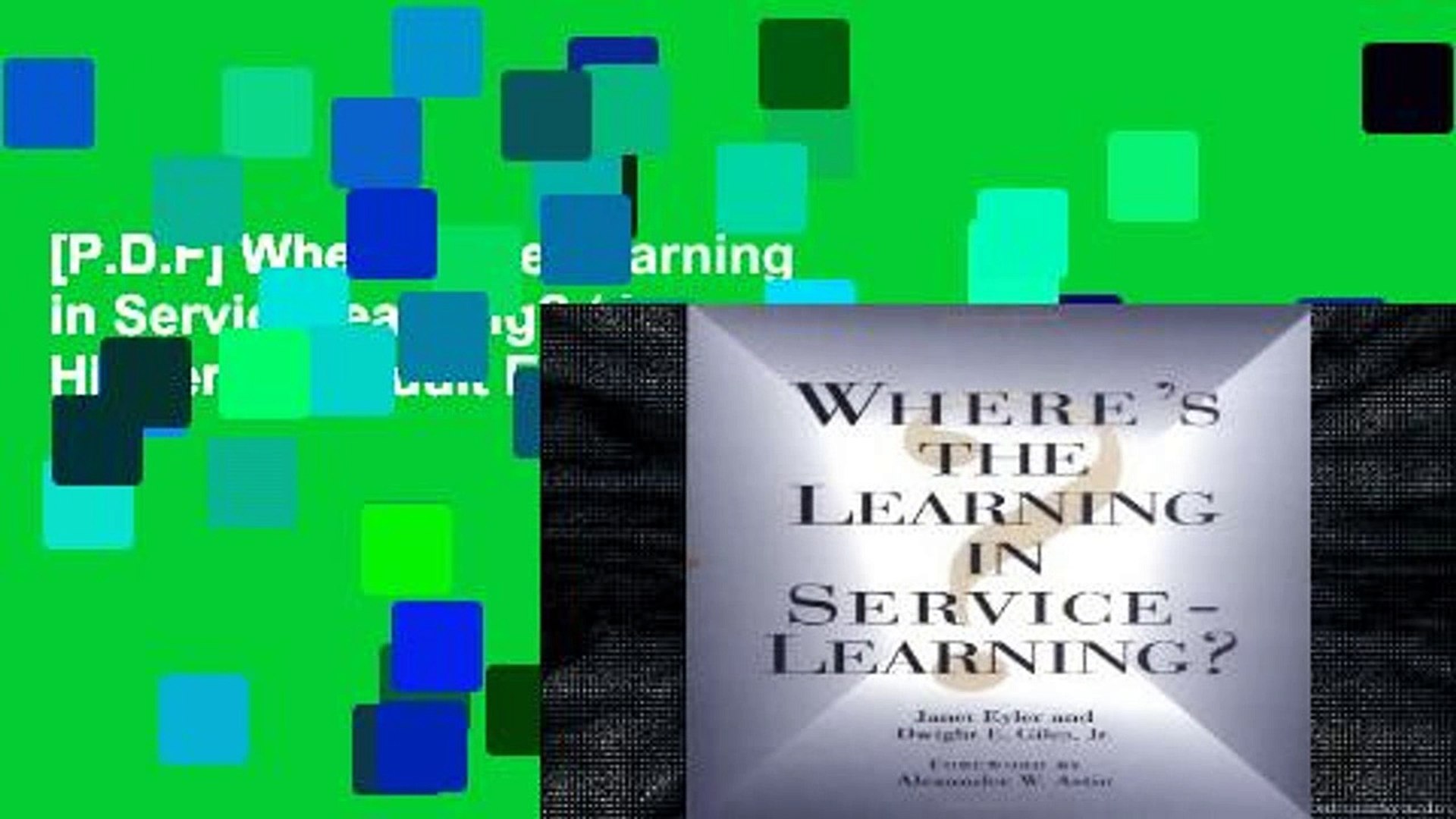 ⁣[P.D.F] Where s the Learning in Service-learning? (Jossey-Bass Higher and Adult Education Series)