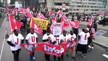 Uber drivers march ahead of appeal ruling on workers' rights