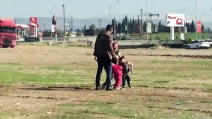 Bebekli kadını döverek böyle bayılttı