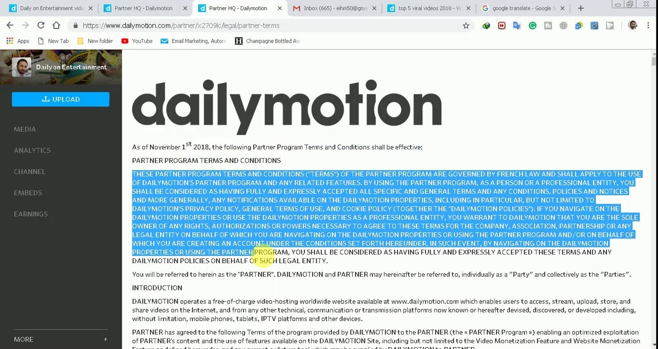 dailymotion new update 1st november 2018