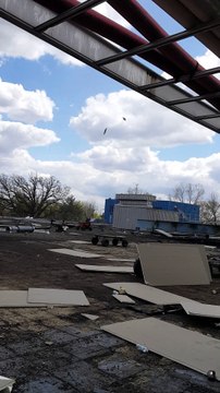 Dust Devil Blows Construction Supplies Into Sky