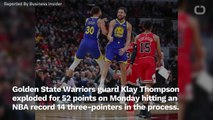 Two Plays From Klay Thompson's Explosion Showed Off A Unique Skill He Shares With Stephen Curry
