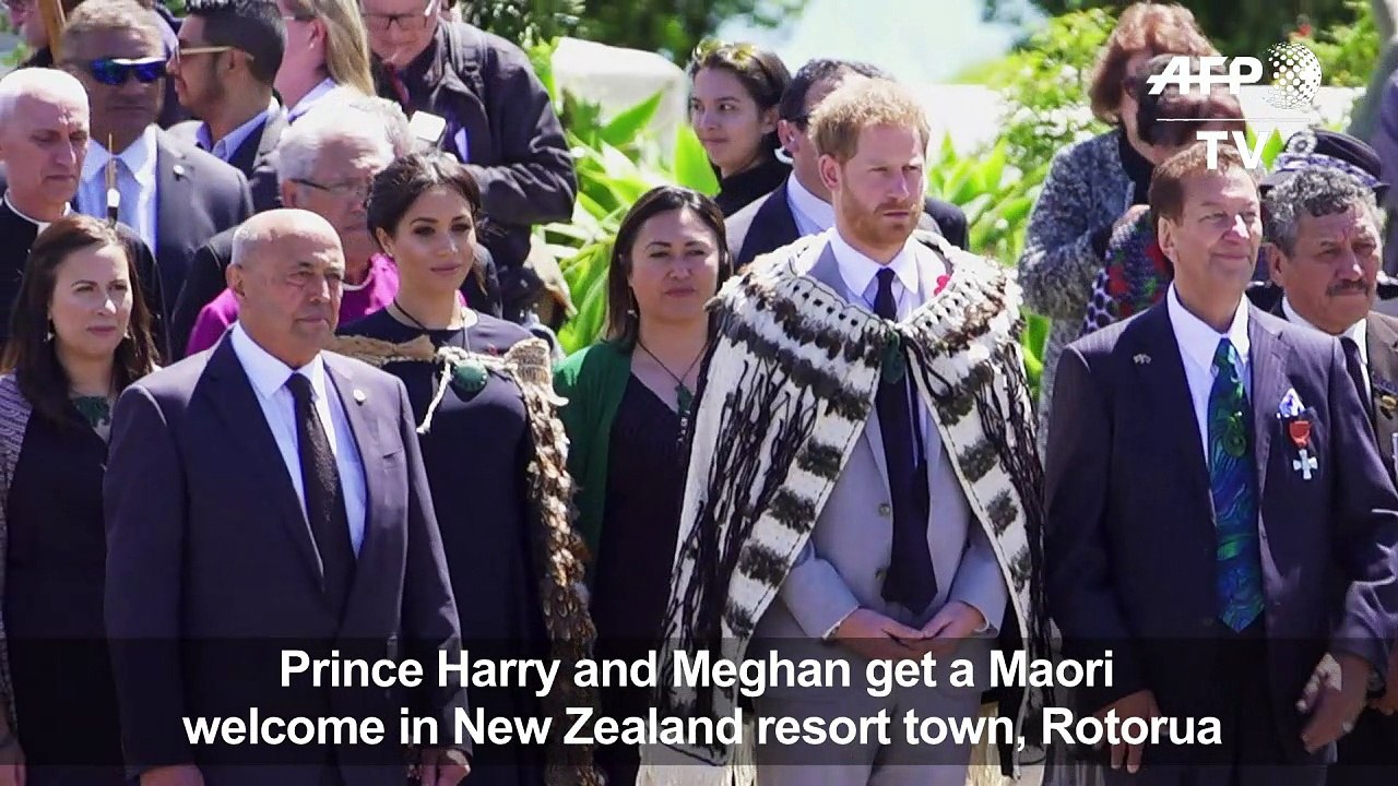 Maori welcoming ceremony held for Harry and Meghan in Rotorua