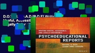 D.O.W.N.L.O.A.D [P.D.F] Writing Useful, Accessible, and Legally Defensible Psychoeducational