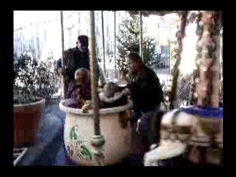 mes petits enfants sur le manege de MILLAU