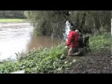 Dave Pimlott floodwater barbel fishing on the river Ribble