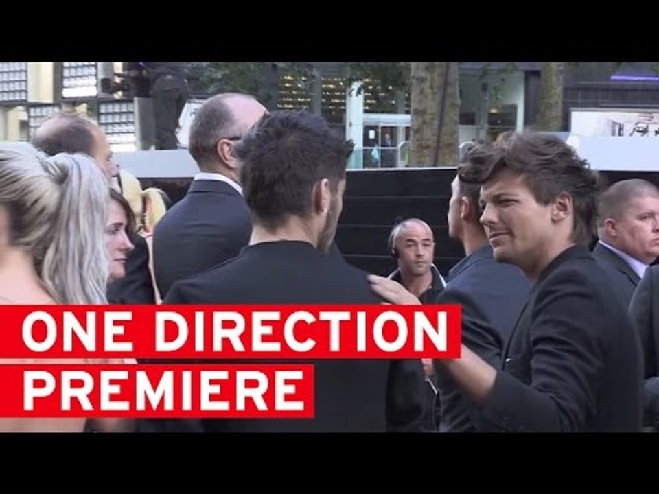 Zayn and Perrie at the One Direction premiere with Louis Tomlinson looking very awkward