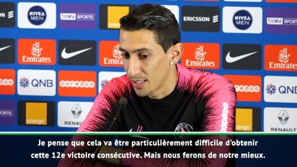 12e j. - Di Maria : "Difficile d'obtenir une 12e victoire consécutive"