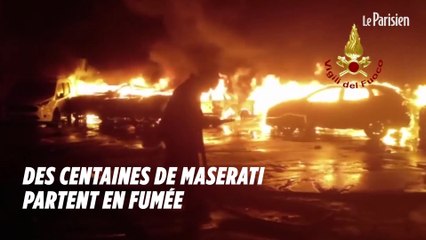 Скачать видео: Des centaines de Maserati partent en fumée