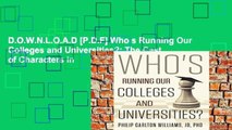 D.O.W.N.L.O.A.D [P.D.F] Who s Running Our Colleges and Universities?: The Cast of Characters in