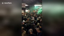 Hibernian fans go wild before Edinburgh derby against Hearts