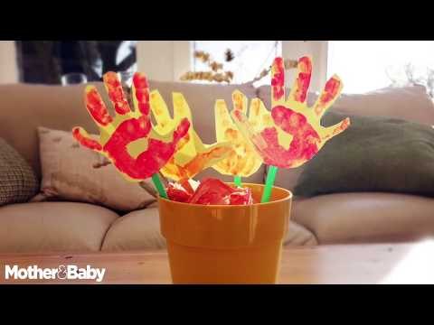 How to make hand flowers | Easy arts and crafts for toddlers and children!