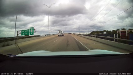 Instant Karma as Driver Spontaneously Exits Freeway