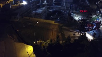 Ümraniyede Yol Çöktü: İki Güvenlik Görevlisi Kayıp - Drone Görüntüleri