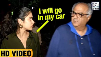 Janhvi Kapoor Shows Attitude To Boney While Leaving Sanjay Kapoor's Party