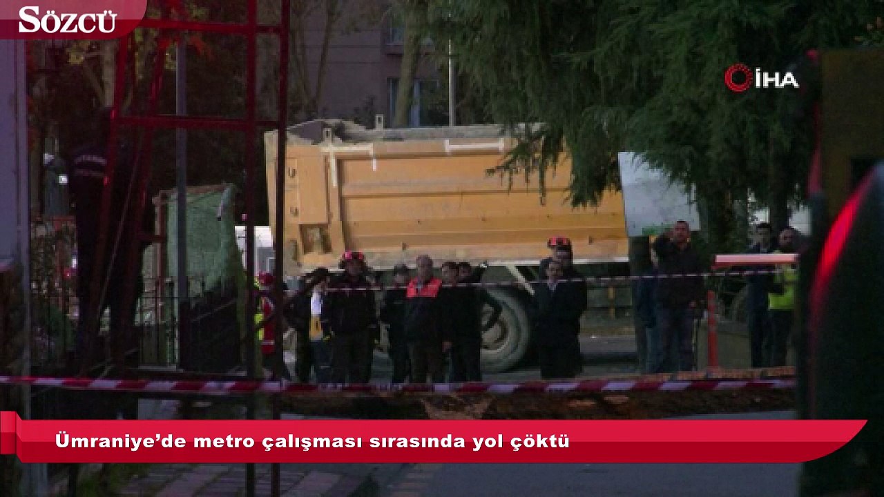 Ümraniye’de metro çalışması sırasında yol çöktü