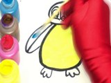 Learn Colors Penguin Glitter coloring and drawing for Kids, Toddlers Toy Art with Nursery Rhymes