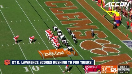 Clemson DT Dexter Lawrence Scores Rushing TD vs. Louisville