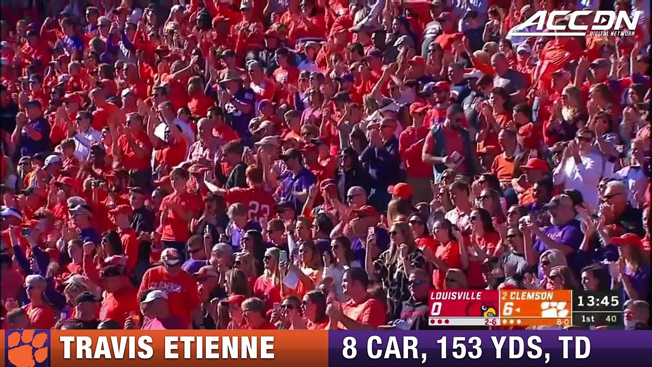 Clemson RB Travis Etienne vs. Louisville: 153 Yds, TD On 8 Carries