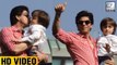 Shah Rukh Khan KISSES AbRam And Waves At Fans Out Side Mannat