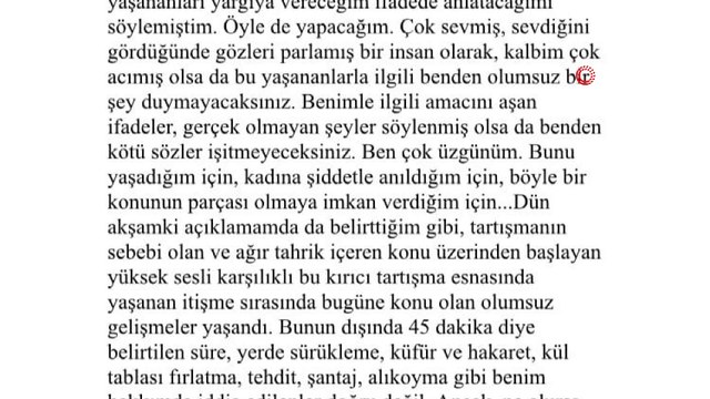 Ahmet Kural yazılı bir açıklama yaparak, 'Çok sevmiş , sevdiğini gördüğünde gözleri parlamış bir insan olarak, kalbim çok acımış olsa da bu yaşananlarla ilgili benden olumsuz bir şey duymayacaksınız' ifadelerini kullandı.
