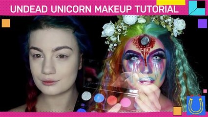 Best costume makeup! Dead unicorns are among us
