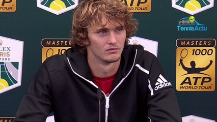 Rolex Paris Masters 2018 - Alexander Zverev : "On ne peut pas jouer 11 mois par an"