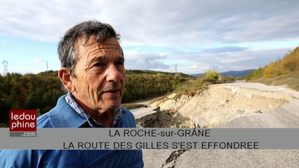 Christian Bonnet, maire de la Roche-sur-Grâne, se désole de l'effondrement de la route des Gilles