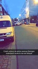 Schaerbeek:  une voiture de police embouti un véhicule devant le commissariat