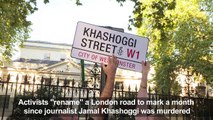 Activists 'rename' street after slain journalist Khashoggi