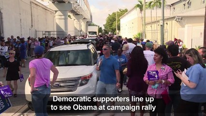 Democrats line up as Obama campaigns in Florida