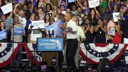Obama Warns Against Fear, Trump Touts Economy on Campaign Trail