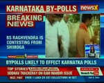 Former Karnataka CM BS Yeddyurappa & son BS Raghavendra visit Shimoga temple; by-polls in Karnataka