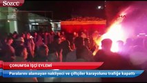 Şeker fabrikasından paralarını alamayan nakliyeci ve çiftçiler karayolunu trafiğe kapattı