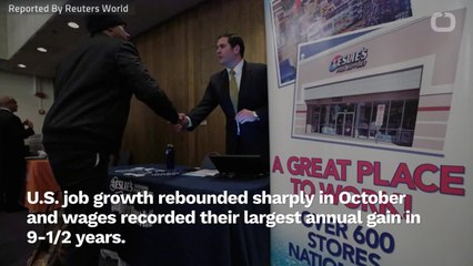 U.S. Job Growth Surges, Annual Wage Gain Biggest Since 2009