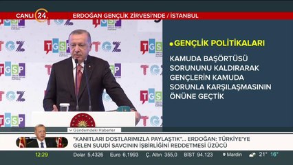 Cumhurbaşkanı Erdoğan konuşma yapıyor